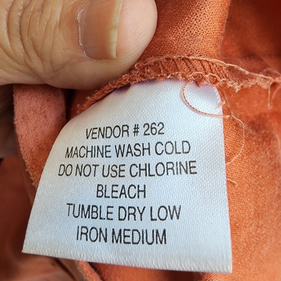 VINTAGE COTTON Ginny ULTRA SUEDE Rust Coloured Short Sleeve Button Down Shirt XL - Picture 5 of 5